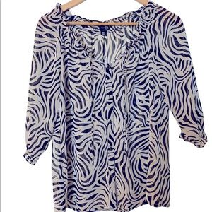 🦓 Fierce zebra print shear top (Medium Petite)